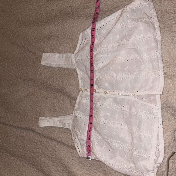 White Sleeveless Button Front Lace Blouse Size US M - Picture 5 of 6